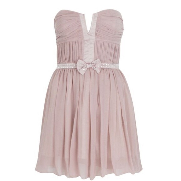 Pixie Lott Lipsy London Dress Sz 8 Rose Embellished Prom Bow Front Bling New - Picture 1 of 14
